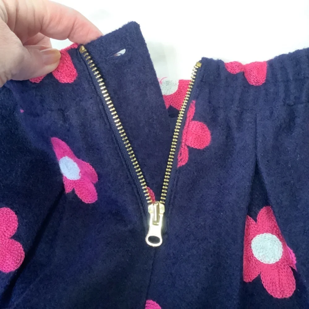 NWT Balabala wool embroidered girls skirt‎ navy pink beautiful